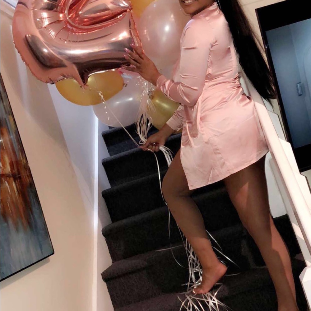 Small satin blush dress